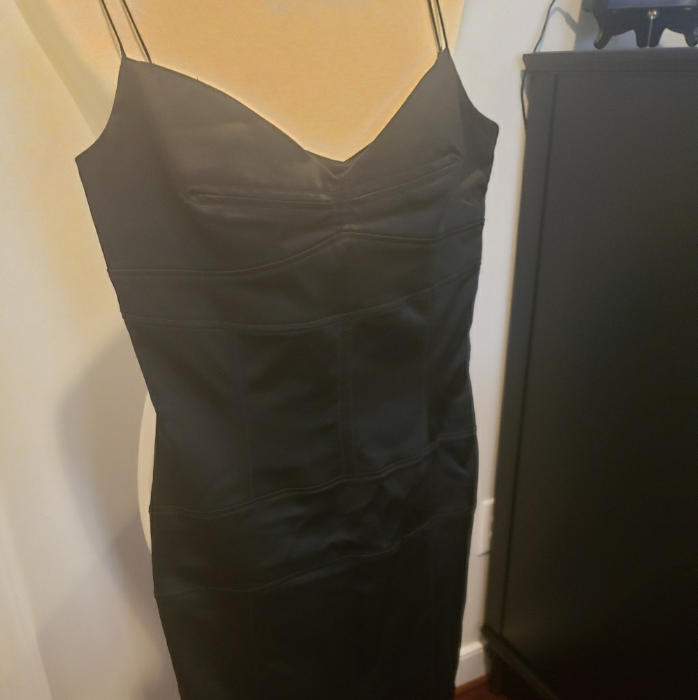 Alessandro Dell'Acqua Black Satin Cocktail Dress